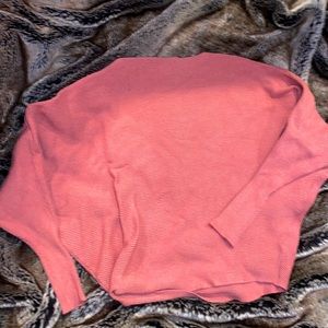 High collar pink sweater